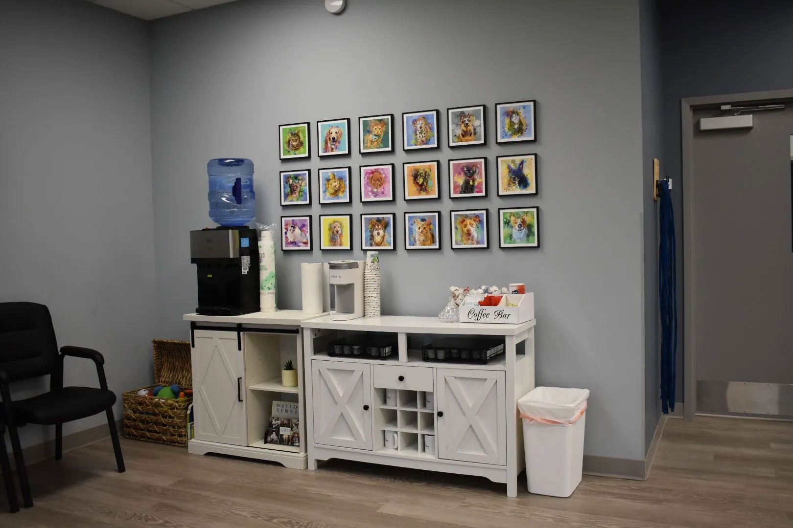 coffee bar at Hershey Animal Emergency Center