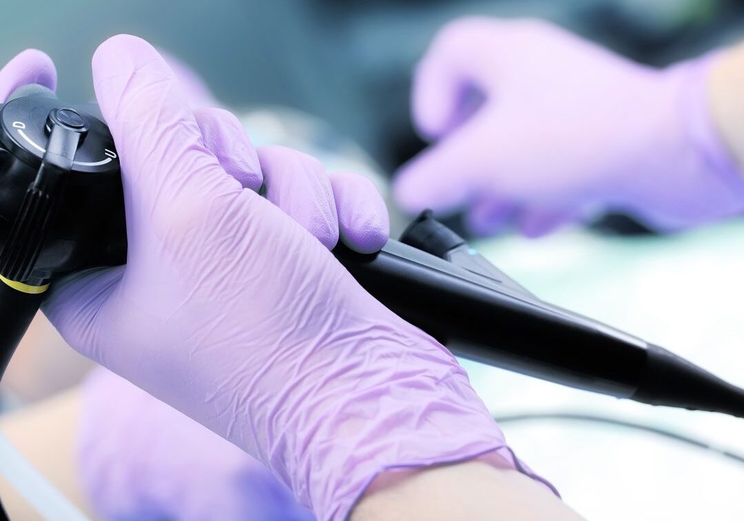 Doctor Holding Endoscopy Instrument veterinarian holding an endoscopy instrument
